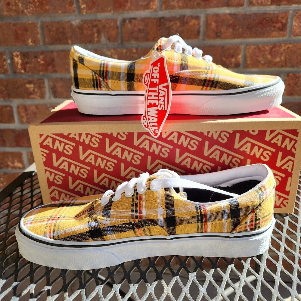 Vans Era Shoe- yellow plaid